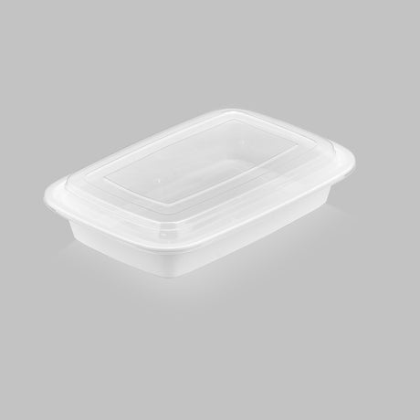 28 oz Value 8" x 6" Oblong Microwavable Combo (White) - 150/Case - ReztaurantDirect 