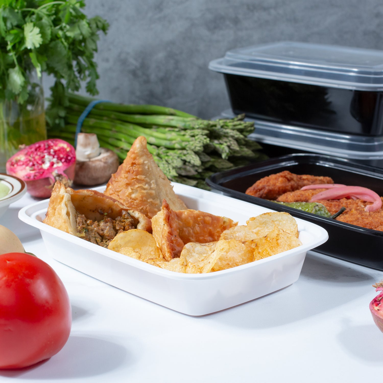 28 oz Value 8" x 6" Oblong Microwavable Combo (White) - 150/Case - ReztaurantDirect 