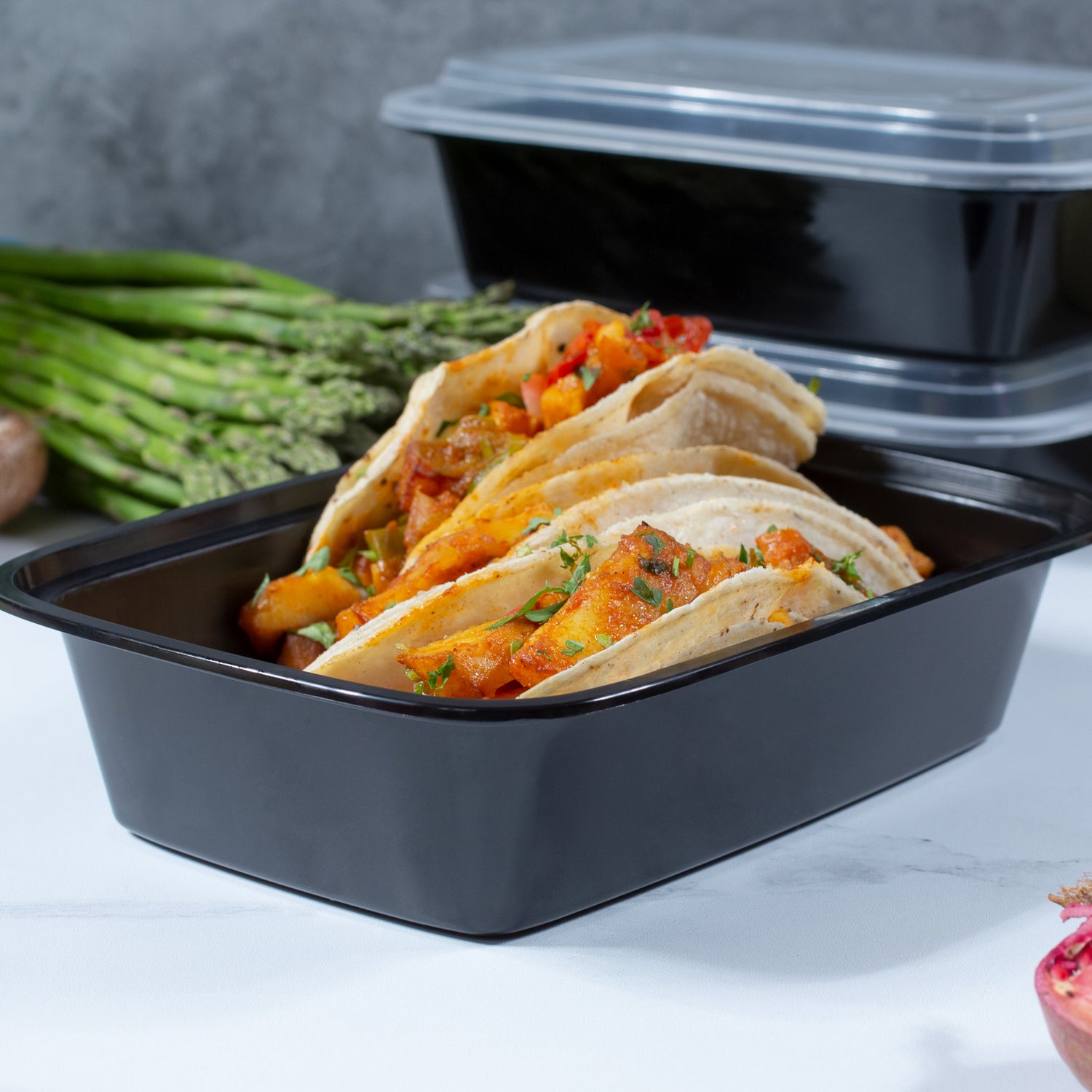 38 oz Value 8" x 6" Oblong Microwavable Combo (Black) - 150/Case - ReztaurantDirect 