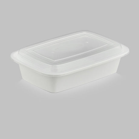 38 oz Value 8" x 6" Oblong Microwavable Combo (White) - 150/Case - ReztaurantDirect 