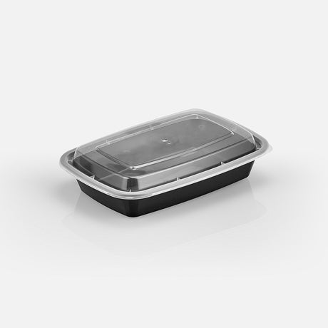 16 oz Value 7" x 5" Rectangular Microwavable Combo (Black) - 150/Case - ReztaurantDirect 