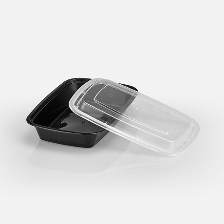 16 oz Value 7" x 5" Rectangular Microwavable Combo (Black) - 150/Case - ReztaurantDirect 