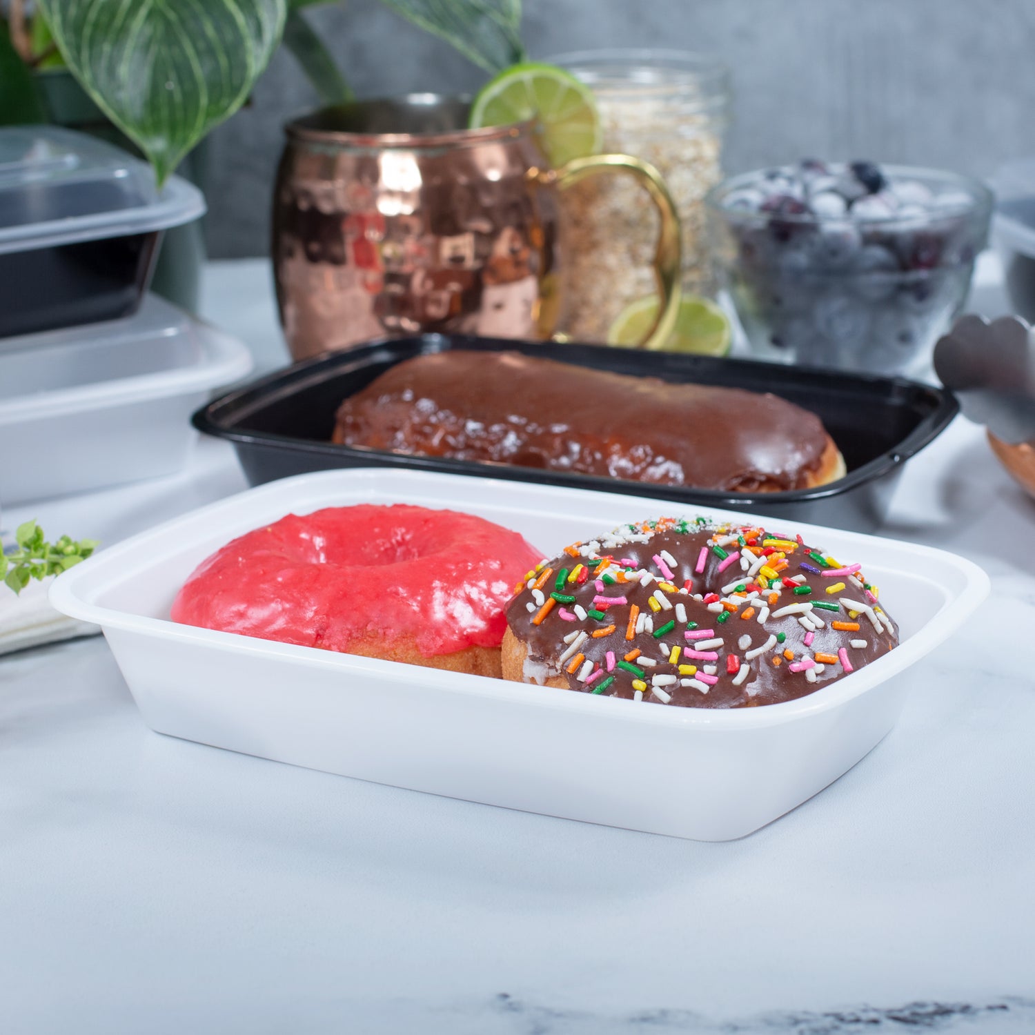 16 oz Value 7" x 5" Rectangular Microwavable Combo (White) - 150/Case - ReztaurantDirect 