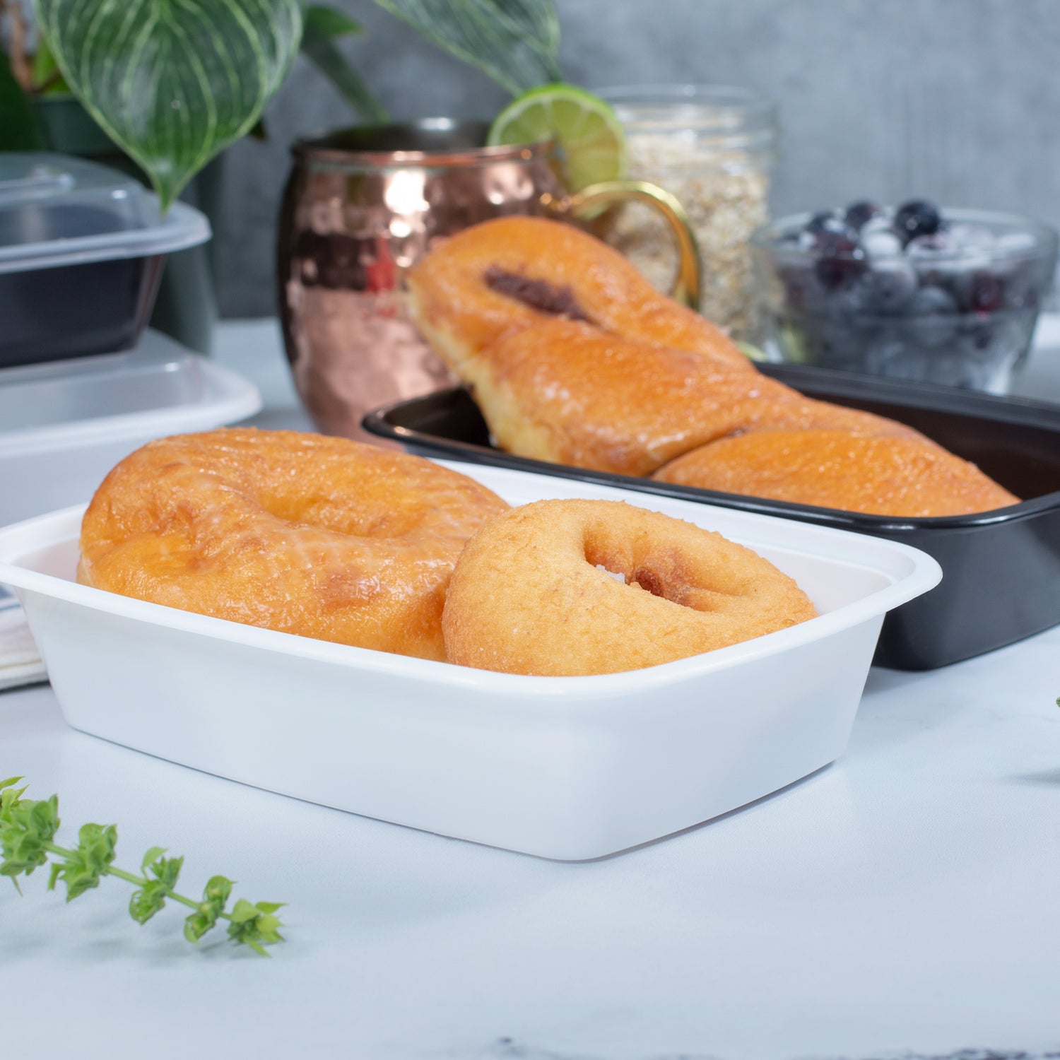 24 oz Value 7" x 5" Rectangular Microwavable Combo (White) - 150/Case - ReztaurantDirect 