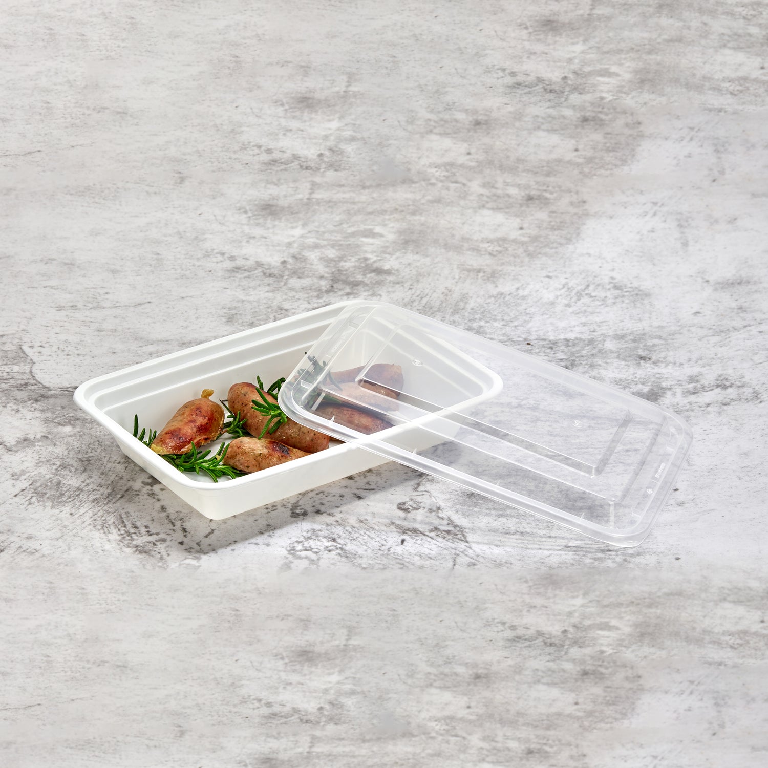 28 oz Value 8" x 6" Rectangular Microwavable Combo (White) - 150/Case - ReztaurantDirect 
