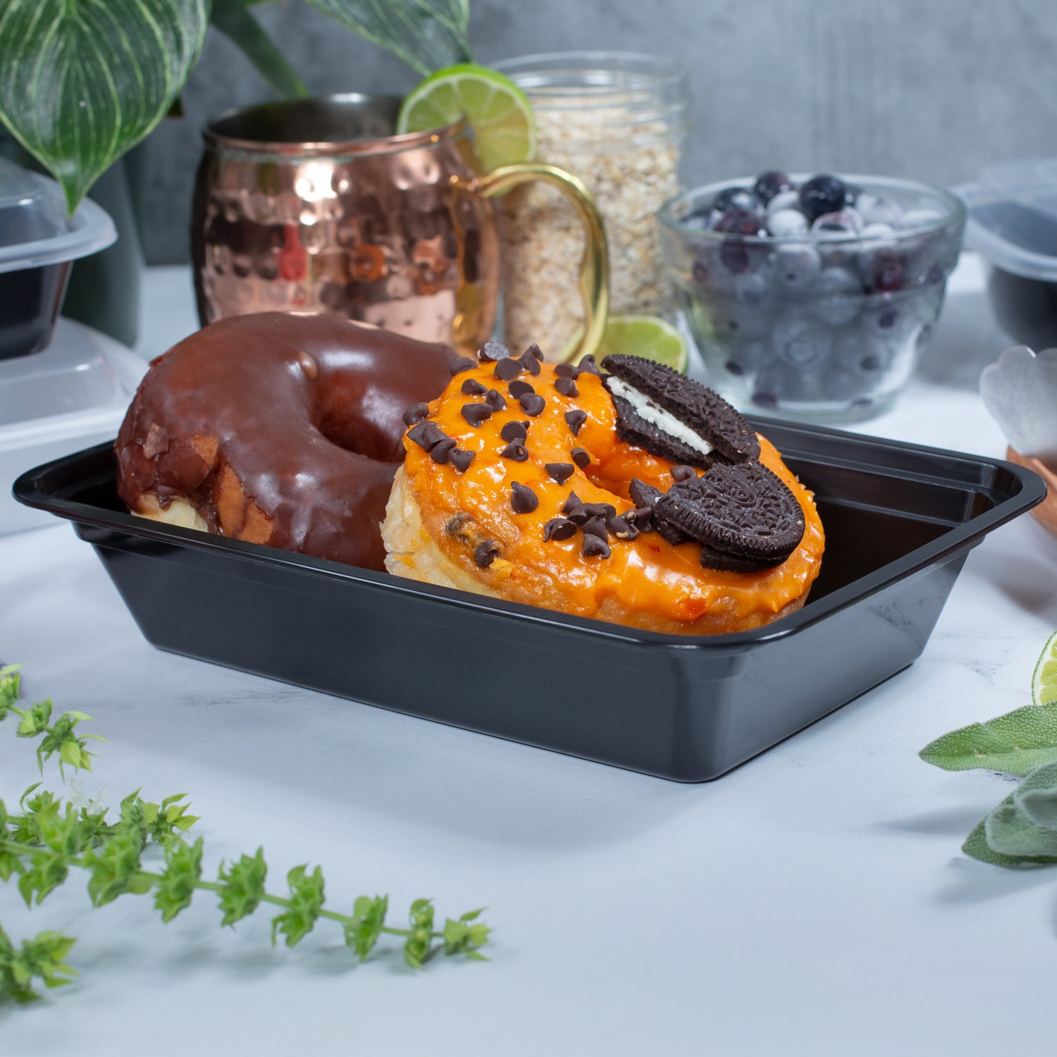 32 oz Value 8" x 6" Rectangular Microwavable Combo (Black) - 150/Case - ReztaurantDirect 