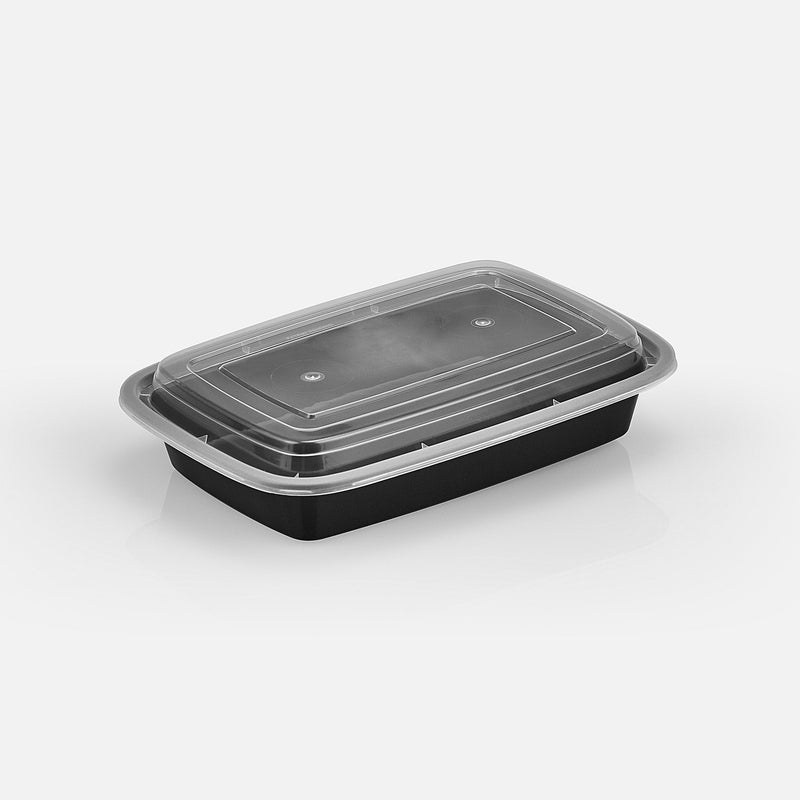 28 oz Value 8" x 6" Oblong Microwavable Combo (Black) - 150/Case