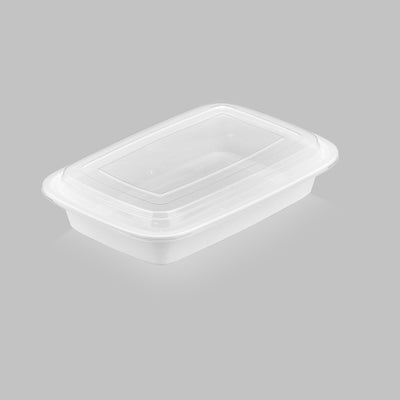 28 oz Value 8" x 6" Oblong Microwavable Combo (White) - 25/Case