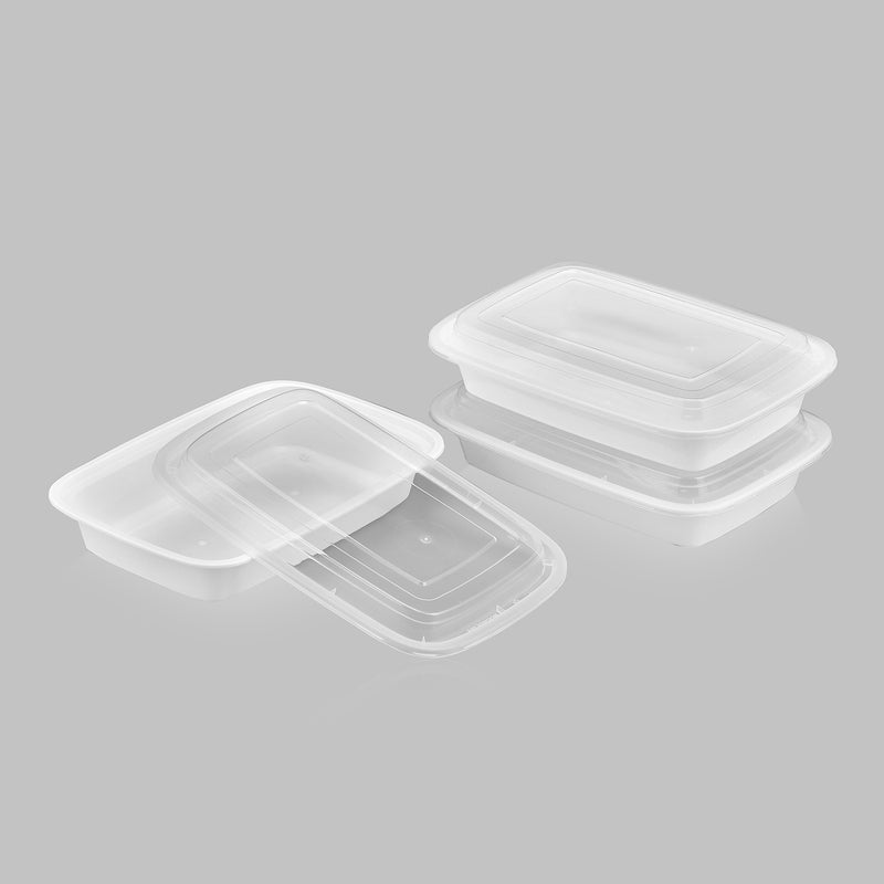 28 oz Value 8" x 6" Oblong Microwavable Combo (White) - 25/Case