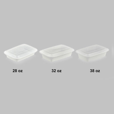 28 oz Value 8" x 6" Oblong Microwavable Combo (White) - 25/Case