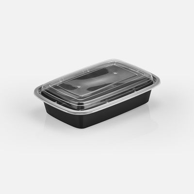 32 oz Value 8" x 6" Oblong Microwavable Combo (Black) - 150/Case