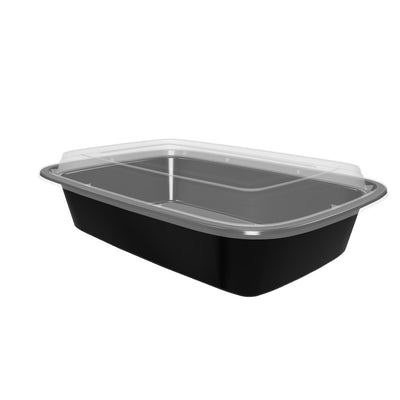 32 oz Value 8" x 6" Oblong Microwavable Combo (Black) - 150/Case