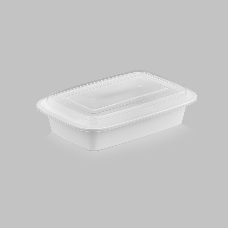 32 oz Value 8" x 6" Oblong Microwavable Combo (White) - 25/Case