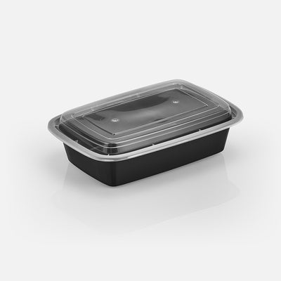 38 oz Value 8" x 6" Oblong Microwavable Combo (Black) - 150/Case