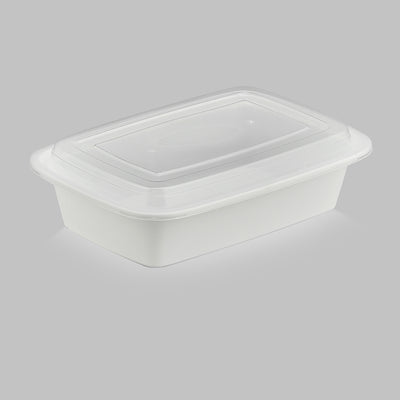 38 oz Value 8" x 6" Oblong Microwavable Combo (White) - 25/Case