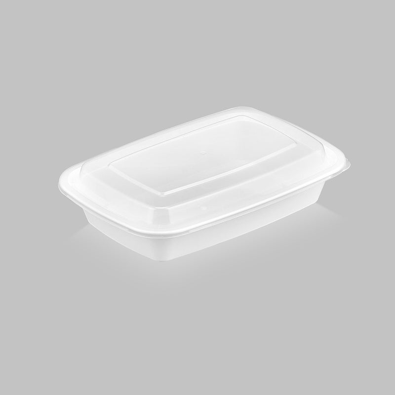 16 oz Value 7" x 5" Rectangular Microwavable Combo (White) - 150/Case