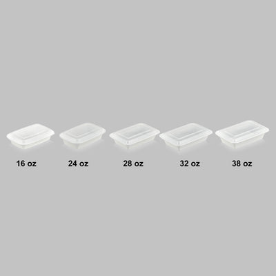 16 oz Value 7" x 5" Rectangular Microwavable Combo (White) - 150/Case