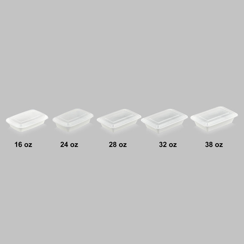 16 oz Value 7" x 5" Rectangular Microwavable Combo (White) - 150/Case