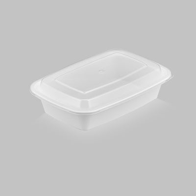 24 oz Value 7" x 5" Rectangular Microwavable Combo (White) - 150/Case