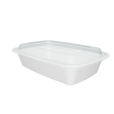 24 oz Value 7" x 5" Rectangular Microwavable Combo (White) - 150/Case