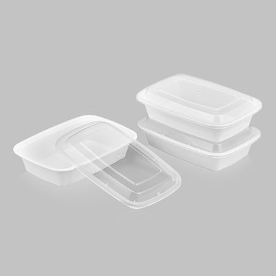 24 oz Value 7" x 5" Rectangular Microwavable Combo (White) - 150/Case