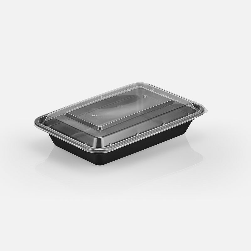 28 oz Value 8" x 6" Rectangular Microwavable Combo (Black) - 150/Case