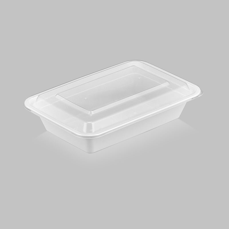 28 oz Value 8" x 6" Rectangular Microwavable Combo (White) - 150/Case