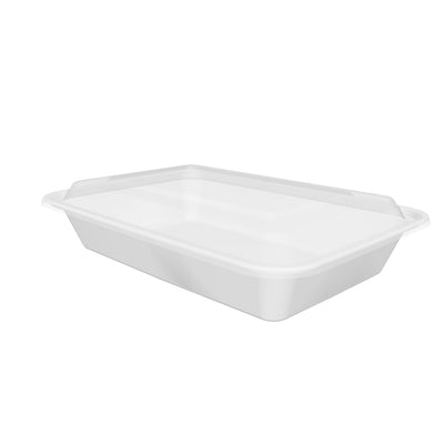 28 oz Value 8" x 6" Rectangular Microwavable Combo (White) - 150/Case