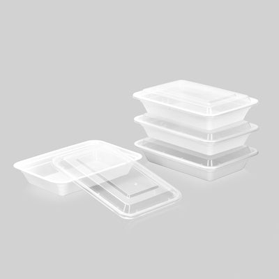 28 oz Value 8" x 6" Rectangular Microwavable Combo (White) - 150/Case