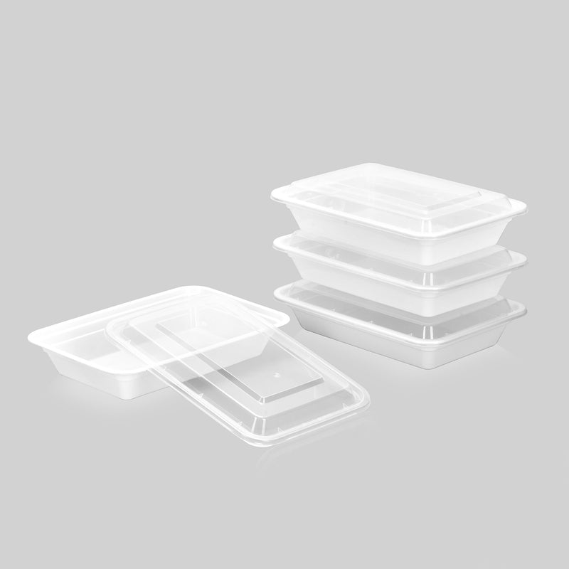 28 oz Value 8" x 6" Rectangular Microwavable Combo (White) - 150/Case