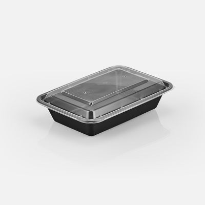 32 oz Value 8" x 6" Rectangular Microwavable Combo (Black) - 150/Case