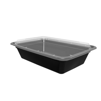 32 oz Value 8" x 6" Rectangular Microwavable Combo (Black) - 150/Case