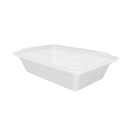 32 oz Value 8" x 6" Rectangular Microwavable Combo (White) - 150/Case