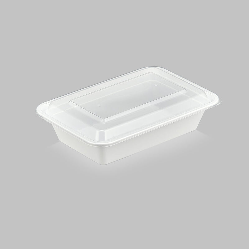 38 oz Value 8" x 6" Rectangular Microwavable Combo (White) - 150/Case