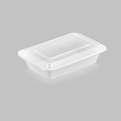 38 oz Value 8" x 6" Rectangular Microwavable Combo (White) - 25/Case