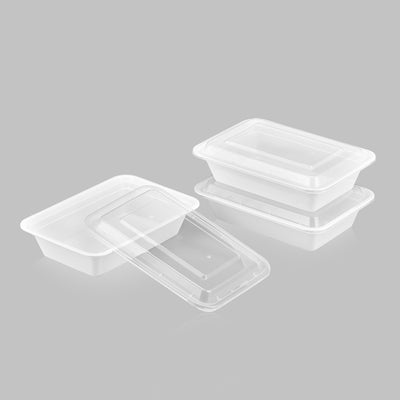 38 oz Value 8" x 6" Rectangular Microwavable Combo (White) - 25/Case