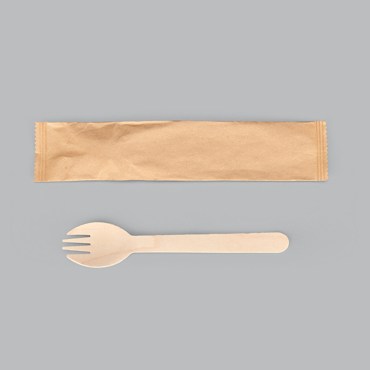 6 1/4" Wooden Spork (Wrapped) - 1000/Case